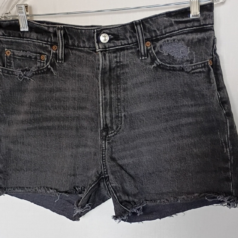 Abercrombie & Fitch Women's Charcoal Distressed Jean Shorts Size 34